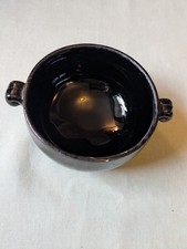 Denby Eclipse vintage soup bowl - black, with 2 lug handles