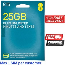NEW EE Pay As You Go SIM Card