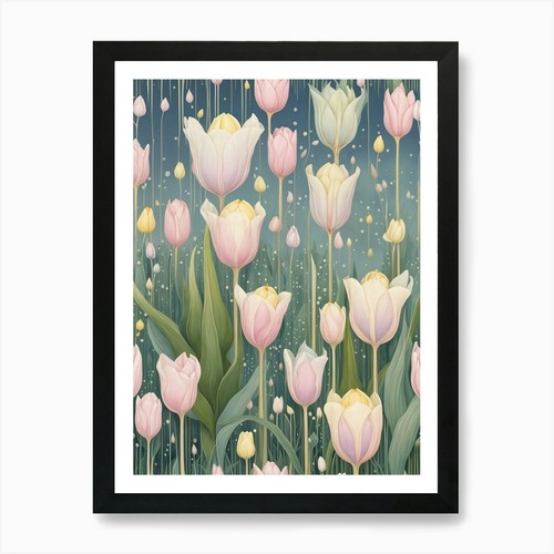 Tulips dance night art - tulips,