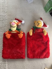 Disney  Winnie The Pooh tigger Plush Christmas  hanging Sack Bag bundle 3d face