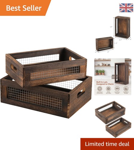 Set rustic wooden storage - of, 2