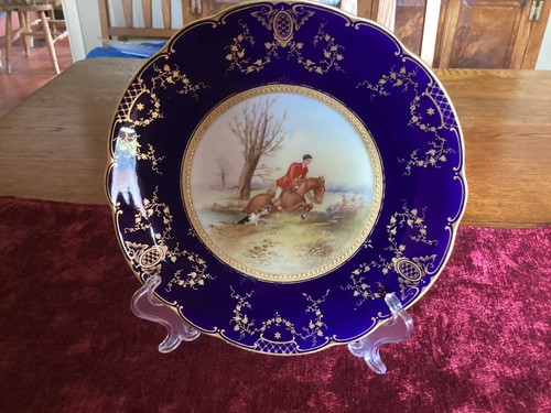 Coalport hunting scene cabinet - scene,