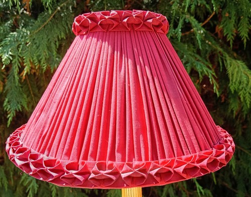 Vintage red silk clip - red, clip-on