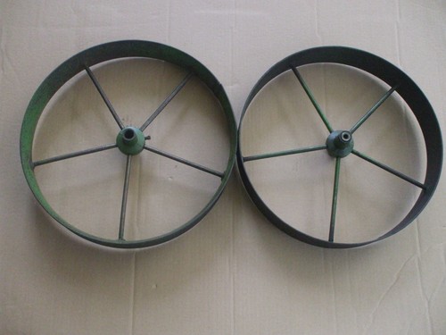 Vintage cart cultivator wheels - cart,