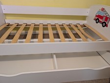 Fire Engine Toddler Bed with Storage Drawer and Safety Guard