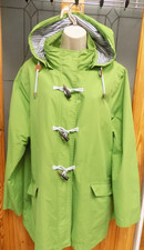 Bon Marche Hooded Jacket Size 20 Pockets Waist Ties Zip /Toggles Lined GREEN