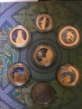 Jim Fitzpatrick: Irish Myths and Legends 6 Gold Plated Ériu Medal Set 