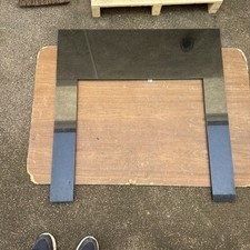 Black polished Granite Fireplace Back Panel  slip set  b1