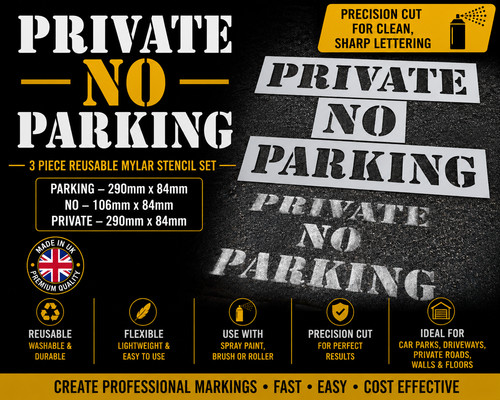 Private parking stencil 3 - no,