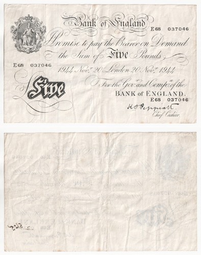 Bank england white 5 - bank, £5