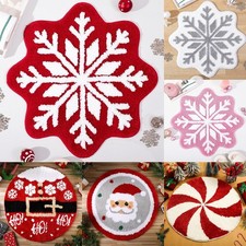 Christmas Round Faux Wool Rug