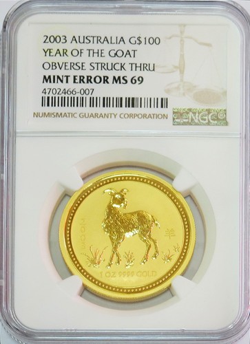 2003 gold australia 100 goat - gold, $100