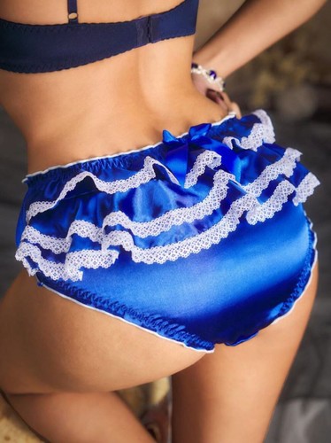 Womens satin frilly - frilly, knickers