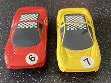 Micro Scalextric two Jaguars 1/64 HO Slot Cars Hornby