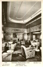 1950 postcard Cabin Grand Hall