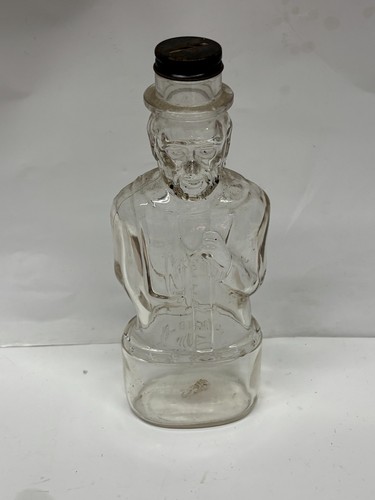 Clear glass figural bank - glass,