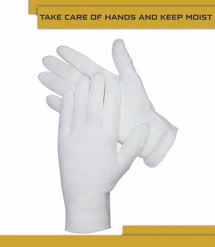 Pcs white cotton gloves - white, for
