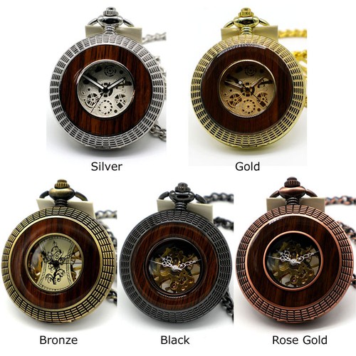 Vintage wood circle - circle, pocket