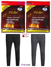 2 Pack Mens Thermal LONG JOHNS Bottoms Underwear Warm Thermals Trouser Baselayer