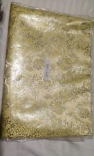 1Pcs African Sego Gele (Headtie)- Gold Colour Sparkling Head wrap Damask Pattern