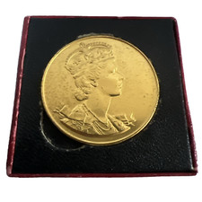 1953 Elizabeth II Boxed 18 Carat Gold Plated Coronation Medal