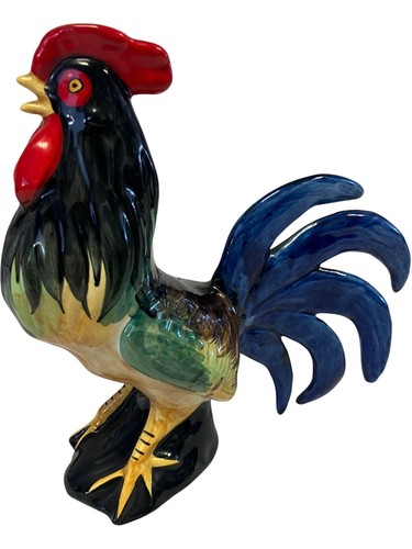 Vibrant ceramic rooster - vibrant,