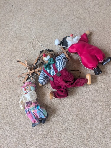 Vintage clown marionette - vintage,