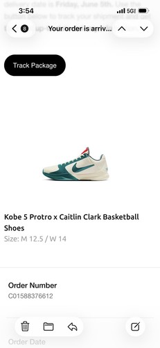 Size caitlin clark - 12.5,