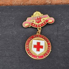 VINTAGE BRITISH RED CROSS BADGE COUNTY OF CHESHIRE BADGE MEDAL Named E L Gilbert
