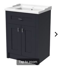 Wickes Hayman Indigo Blue Traditional Freestanding Vanity Unit & Basin 873 x 600