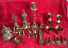 Vintage Brass Or aments Inc. Crinoline Ladies Candle Sticks, Bells,  & Others 