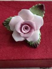 Vintage Denton China Pink Rose Pin Brooch