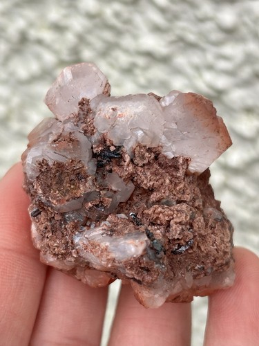 Hematite stained calcites - stained,