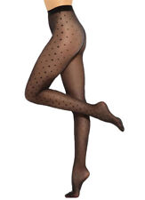 Women's 20 Denier Glossy Sheer Silver/Black Tights, Gatta Silver Party