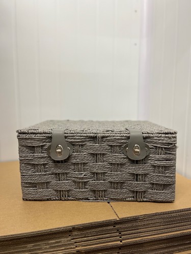 Grey raffia picnic hamper - picnic,