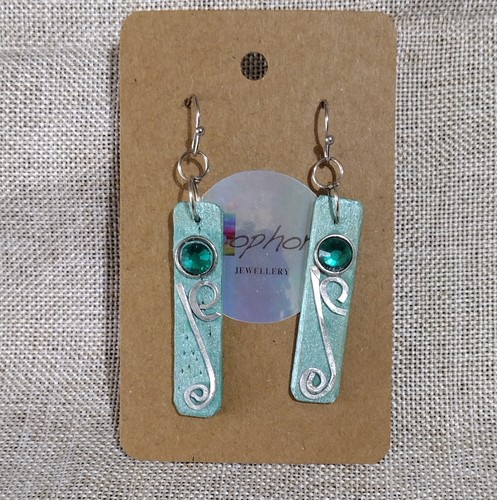 Earrings wooden painted hand - earrings,
