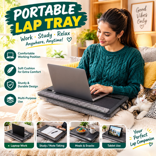 Lap desk cushion tray table - desk,