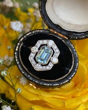 Art Deco Aquamarine and