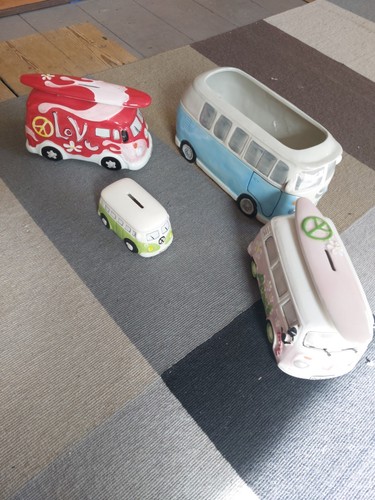 Ceramic hippie van money - hippie,