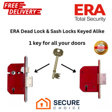ERA British Standard Deadlocks/Sashlocks Keyed Alike 2.5"-3.0"  BS3621 