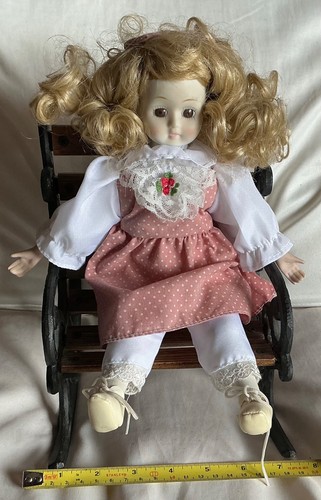 Vintage porcelain doll with - vintage,