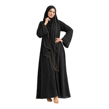 Ladies Premium Gold Trim Abaya
