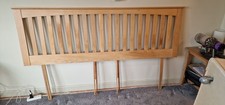 Solid Oak Slatted Superking Headboard – Modern Wooden Design