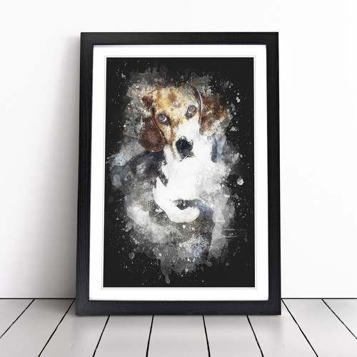 Beagle dog framed - dog, art