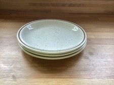 Vintage 3 Grindley Staffordshire Brown Line Speckled Side Plates 8”