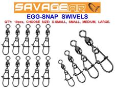 SAVAGE GEAR EGG SNAP SWIVELS FOR PREDATOR LURE FISHING LINE RIG PIKE WIRE TRACES