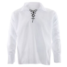 WHITE VINTAGE LACE UP SHIRT