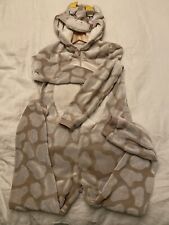 George small 8-10 GIRAFFE FLEECE ALL-IN-ONE PYJAMAS lounge/sleep wear BROWN