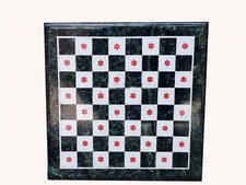 12" Black Marble Chess Game