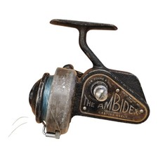 Vintage The Ambidex Fishing Reel J W Young & Sons Metal